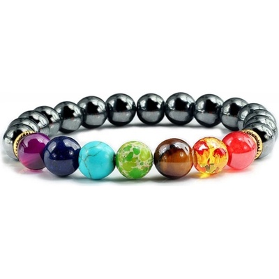 Blingstar náramek čakrový Hematit gun/Multi čakry 2368