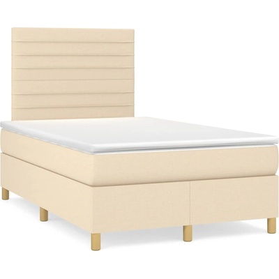 Petrashop 3270258 Boxspring postel s matrací a LED krémová textil Krémová