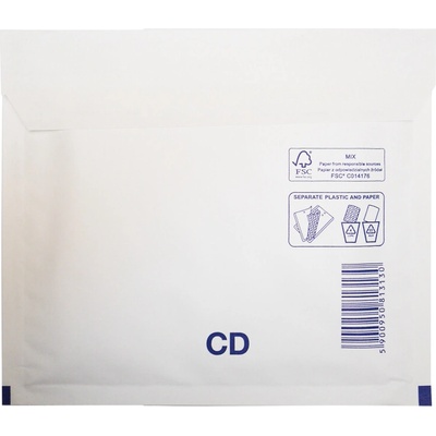 Bublinkové obálky biele Biela, CD, 175 x 165 mm