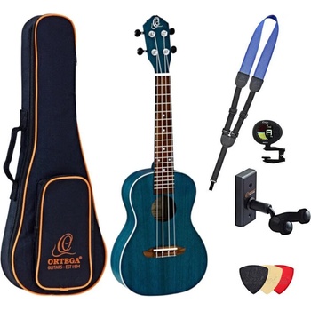 Ortega Guitars RUOCEAN Deluxe SET Ocean Blue Концертно укулеле (RUOCEAN-SET)