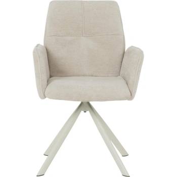 Carmen Трапезен стол Carmen BURY 1, до 120kg. , дамаска, прахово боядисана метална база, крем (bt-3532371)