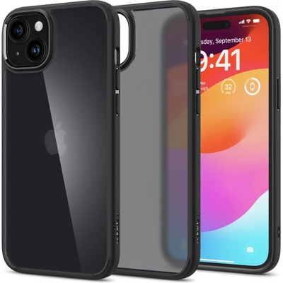 Spigen Кейс Spigen Ultra Hybrid за iPhone 15 Plus, черен (8809896749954)