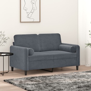 vidaXL Декоративни възглавници, 2 бр, тъмносиви, Ø15x50 см, кадифе (349510)