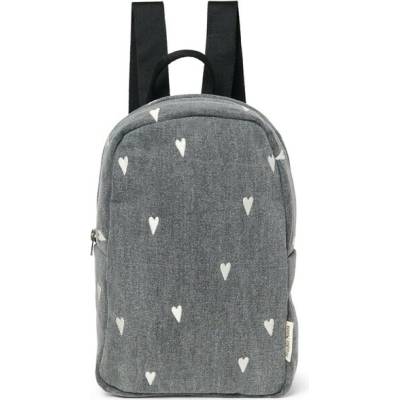 STUDIO NOOS - Denim Mini BACKPACK - batôžtek Grey Hearts