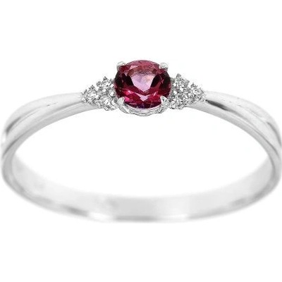 Zlatnictví U Kostela Diamantový prsten s růžovým topazem 858Wr