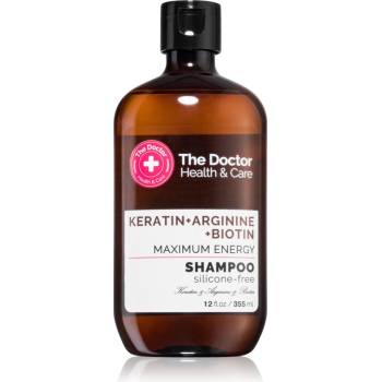 The Doctor Health & Care Keratin + Arginine + Biotin Maximum Energy кератинов шампоан за подсилване и блясък на косата 355ml