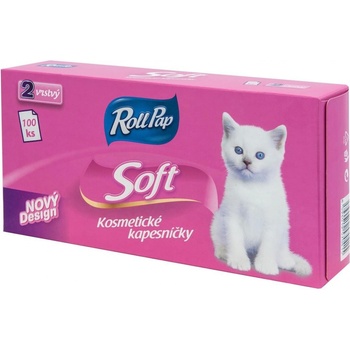 RollPap Soft papírové kapesníčky Kočička 2-vrstvé 100 ks