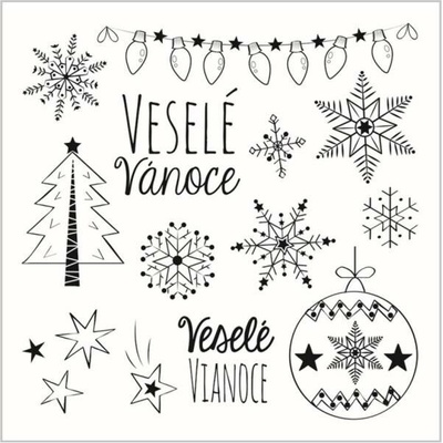 Aladine Vánoční razítka Stampo Noël, 13 ks - Veselé Vánoce