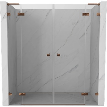 Mexen Lunar L Дуо душ кабина с отварящи се врати 180 см, прозрачна, розово злато - 834DL-180-000-60-00 (834DL-180-000-60-00)