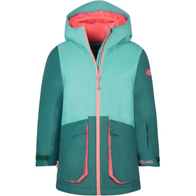 TROLLKIDS Детско ски яке Trollkids Girl's Kongsberg Jacket Winter jacket - Dusty Teal / Midnight Petrol / Coral Pink - размер 98 (EU) (703-4659-0312)