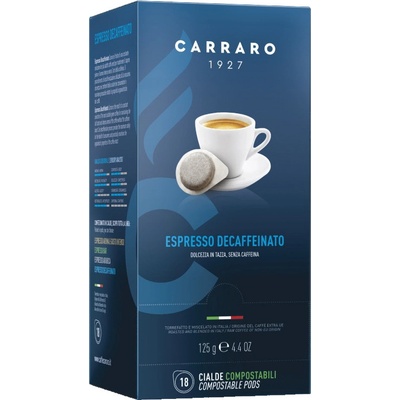 Carraro Espresso Decaffeinato porciovaná káva 18 x 7 g