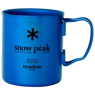 Чаша Snow peak Titanium Double Wall Cup - Blue - размер 450 ml (532-0056-450b)