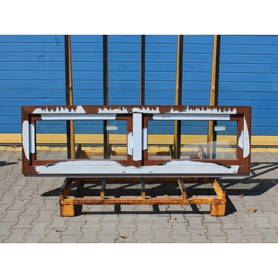 KNIPPING Plastové okno 70 AD, 2070x550 mm, S/S, ořech/bílá