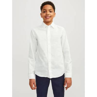 Риза с дълъг ръкав Jack & jones Elinen Blend long sleeve shirt - White (White)