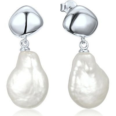 MINET JMAS7062SE00 - Elegantné strieborné perlové náušnice