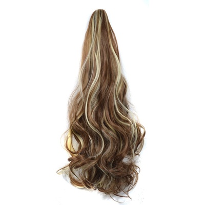 Vlnitý Ponytail se skřipcem světle hnědá s melírem – Sleviste.cz
