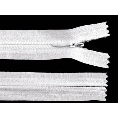 Galanterie Zip nedělitelný skrytý No 3 délka 20 cm barva 101 bílá