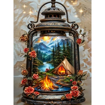Norimpex - Puzzle Diamant painting: Magic lantern 30x40cm - 1 - 39 piese