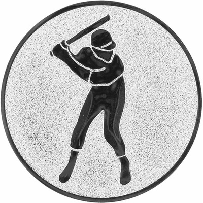 Baseball: Hliníkový emblém na trofej Ø25mm strieborná