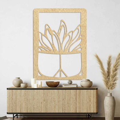 Vyřezávaný obraz na stěnu - KAKTUS TEDENS | SENTOP: Překližka Topol - Honey 3071 61 x 46 cm 4074-108958 PR0402-D