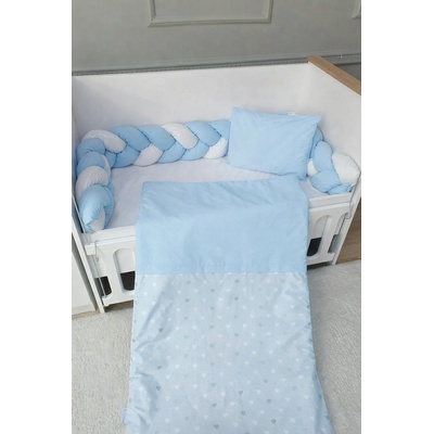 Babyhome Комплект за легло с обиколник тип плитка Цвят Син (7951)