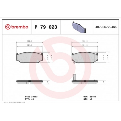 Sada brzdových platničiek kotúčovej brzdy BREMBO P 79 023