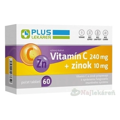 Plus Lekáreň Vitamín C + zinok 60 tabliet