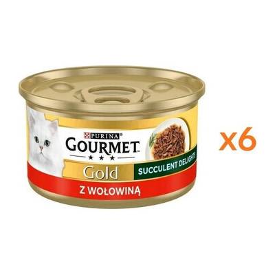 GOURMET Gold Adult Succulent Delights s hovädzinou 6x 85 g