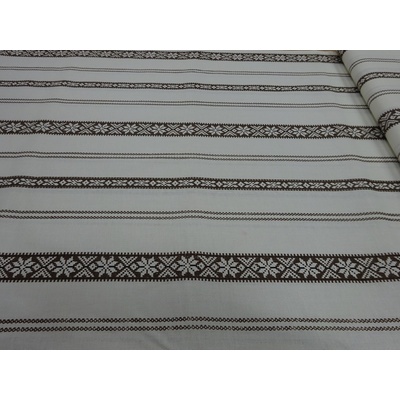 Bavlna Čičmany hnedá š.140cm