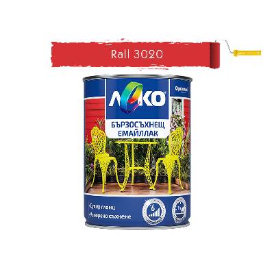 ЕМАЙЛЛАК БЪРЗОСЪХНЕЩ ЛЕКО СУПЕР ГЛАНЦ ral 3020 0.650л ТРАФИК ЧЕРВЕН (11-103209)