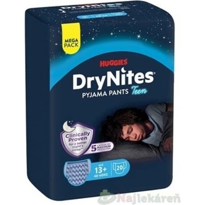 Huggies DryNites XL Mega pro chlapce 13+ let 48–60 kg 20 ks
