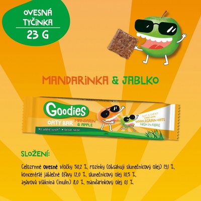 Goodies Ovsená tyčinka mandarínka a jablko 23 g