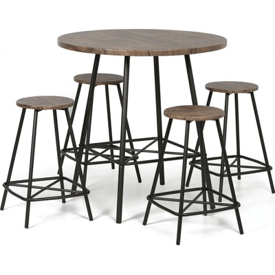Jídelní/barová sada WELLINGTON ROUND, stůl průměr 90 cm + 4 židle – Sleviste.cz
