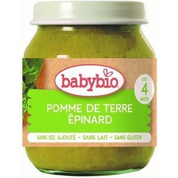 Bebybio Био Зеленчуково пюре - Картофи и Спанак (4+ месеца) -130г - Babybio (4104)