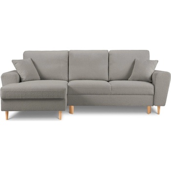 Cosmopolitan Design Светлосив разтегателен ъглов диван с място за съхранение от прежда с примки от букле (ляв ъгъл) Kyoto - Cosmopolitan Design (COS_LCF_67_F1_KYOTO2)