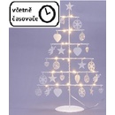 Vianočný kovový dekoračný strom biely 25 LED teple biela