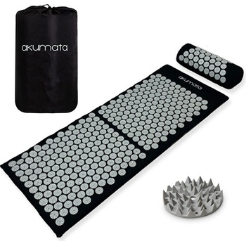 Akumata Long akupresurní podložka s polštářem černá a šedá černá a šedá
