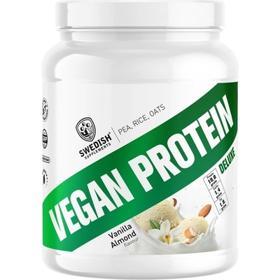 Swedish Supplements Vegan Protein Deluxe | from Pea, Rice and Oats [750 грама] Ванилия с Бадеми