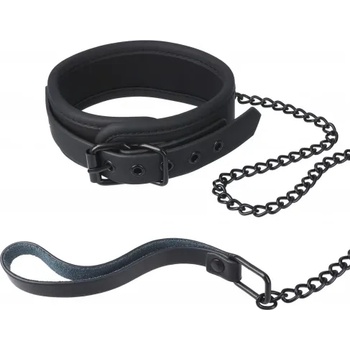 Dream Toys Луксозен нашийник с повод Blaze черен