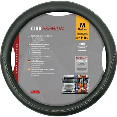 Potah volantu CLUB PREMIUM černý, 44-46cm