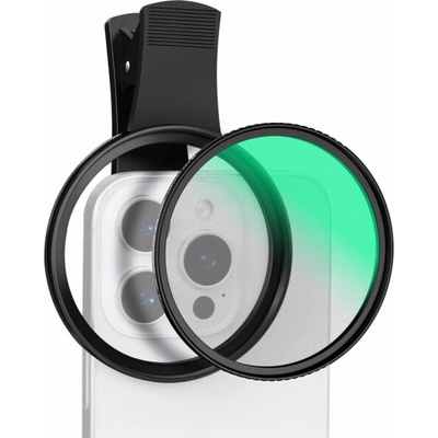 K&F filtr objektivu 2v1 černý difuzní 1/4 + kompl pro telefon 67mm klip / 01.2900v2