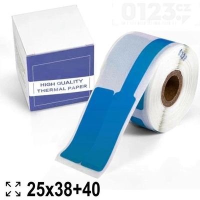 Samolepící štítky TL - na kabely 25x38+40mm, 100ks - modré