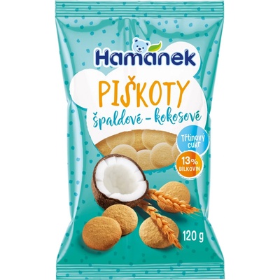 Hamánek Špaldové piškoty kokosové 120 g – Zbozi.Blesk.cz
