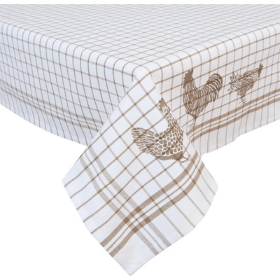 Clayre & Eef Ubrus Country Side Chicken nature 100x100