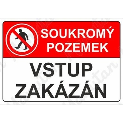 Manutan Soukromý pozemek vstup zakázán, plast 420 x 297 x 0,5 mm A3