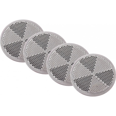 Okrúhle samolepiace odrazky bielej farby DOBPLAST 60 mm, sada 4ks reflektorov