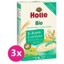 Dětské kaše Holle Bio 3 druhy zrna 3 x 250 g