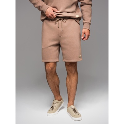 Ombre Clothing Унисекс спортни шорти с ребрест пояс - кафяви V16 OU-SRBC-0101 Ombre Clothing Ombre Clothing | Kafyav | МЪЖЕ | XS/S
