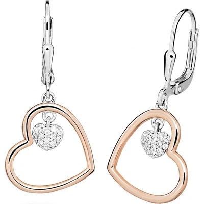 Silver Cat Stříbrné visací bicolor náušnice Love & Infinity SC620