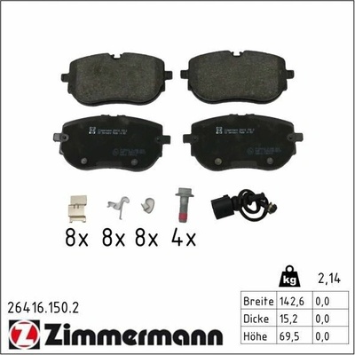 Sada brzdových destiček, kotoučová brzda ZIMMERMANN 26416.150.2